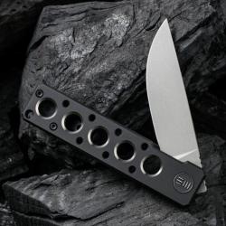 Couteau We Knife Co Ltd Miscreant 3.0 Blk Lame Acier CPM 20CV Manche Titane IKBS Framelock WE2101B