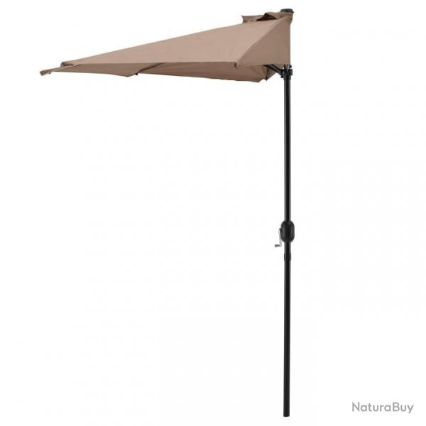 Demi-parasol sur terrasse sur balcon polyester 300cm x 150cm x 230 cm beige 03_0001609