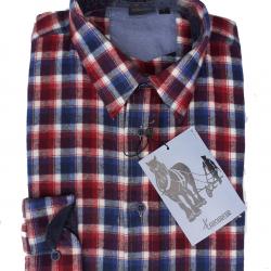 Chemise Hiver ouverte "Le Laboureur" à carreaux rouges 51/52