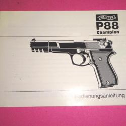 notice origine pistolet WALTHER P88 P 88 - VENDU PAR JEPERCUTE (a3899)