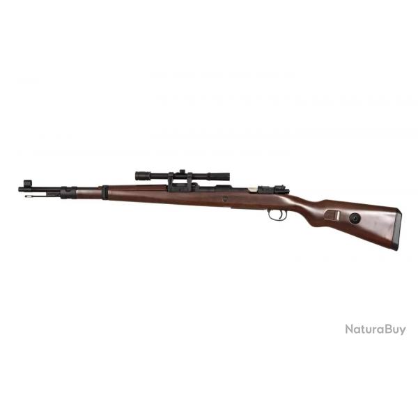 Fusil Kar98k Ressort Couleur Bois & Metal w/ Lunette (Snow Wolf)