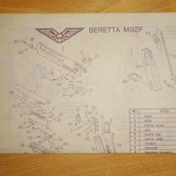 document pistolet BERETTA M92F notice - VENDU PAR JEPERCUTE (a3939)