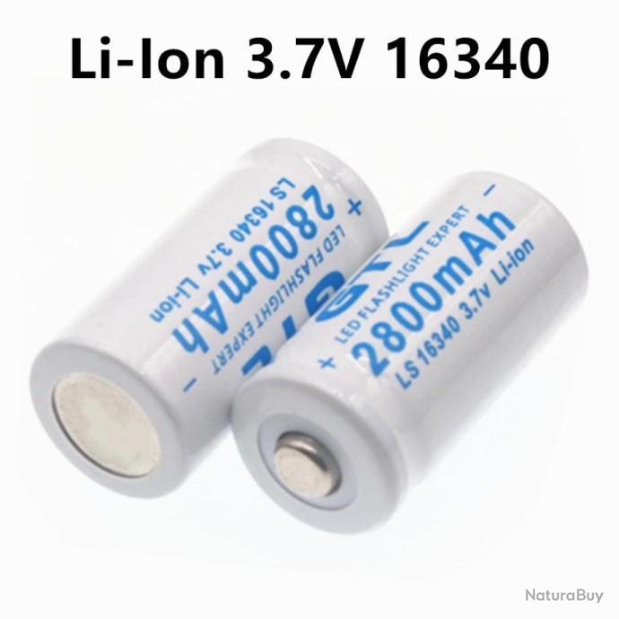 PILE ACCU CR123A LI-ION 16340 3.7V 4800mAh BATTERIE RECHARGEABLE MSTAR