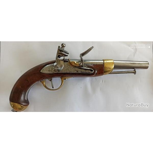 EXCEPTIONNEL et TRES RARE PISTOLET Mle 1816 rest  silex 1816, RESTAURATION.