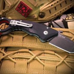 Couteau Karambit Spartan Shoto Tanto Lame CTS-XHP Manche G10 Linerlock Clip Made USA SBSFBL9BK