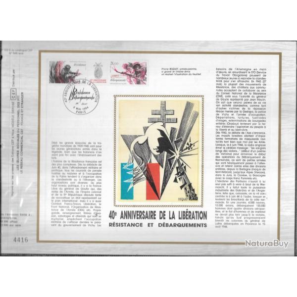 documents philatliques thme militaire , libration, rsistance ,  tampon 1er jour , 1939-1945