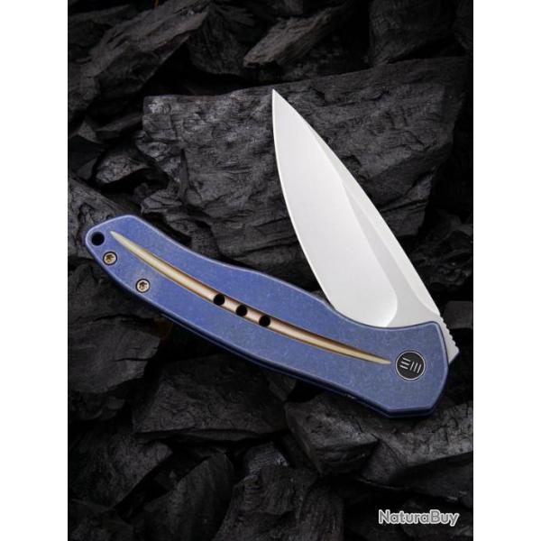 Couteau We Knife Co Ltd Kitefin Blue Lame Acier S35VN Manche Titane IKBS Framelock Clip WE2001F