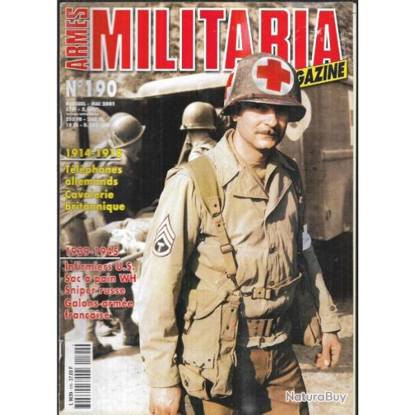 Militaria magazine 190 cavalerie britannique, sniper russe, sac  pain wh, infanterie us army vietna