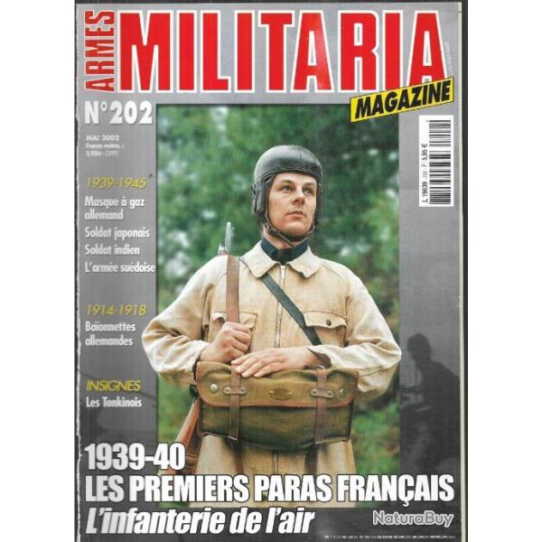 Militaria magazine 202 masque  gaz allemand , soldat japonais et indien, 39-40 les premiers para fr