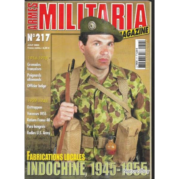 Militaria magazine 217 puis diteur , indochine 1945-55 fabrications locales, osttruppen, poignard