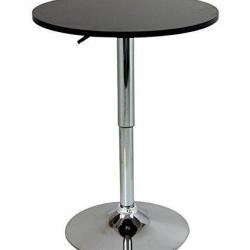 Table haute en MDF et acier chromé réglable en hauteur noir 19_0000376