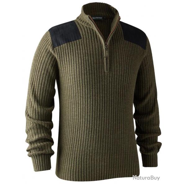 Pull  col zipp rogaland vert DEERHUNTER