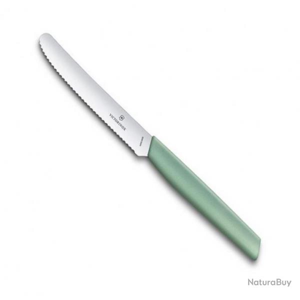 6 Couteaux de table/tomates "Swiss Modern" 11 cm, Couleur vert pastel [Victorinox]