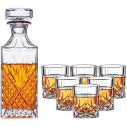TOP ENCHERE - Ensemble de 6 verres de whisky + 1 carafe 750 ml