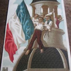 CARTE  DRAPEAU  A L HOTEL DE VILLE  REVOLUTION  DE 1830