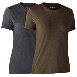 Lot de 2 tee-shirt femme bleu et marron DEERHUNTER-36