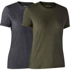 Lot de 2 tee-shirt femme bleu et kaki DEERHUNTER-36