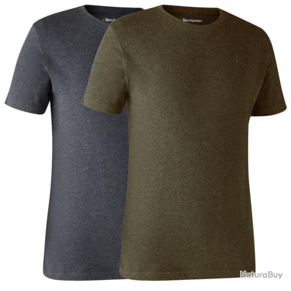 Lot de 2 tee shirt bleu et kaki DEERHUNTER