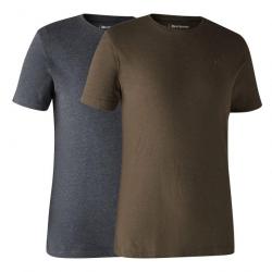 Lot de 2 tee shirt bleu et marron DEERHUNTER