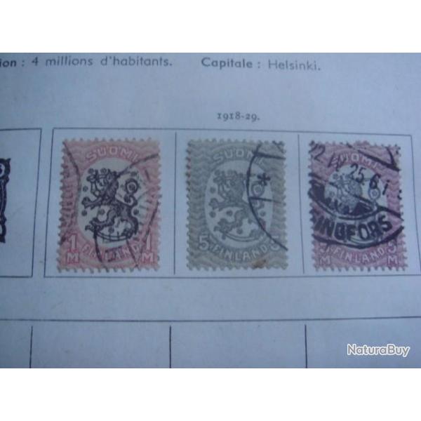 timbre Finlande, 1918-29, 3 timbres