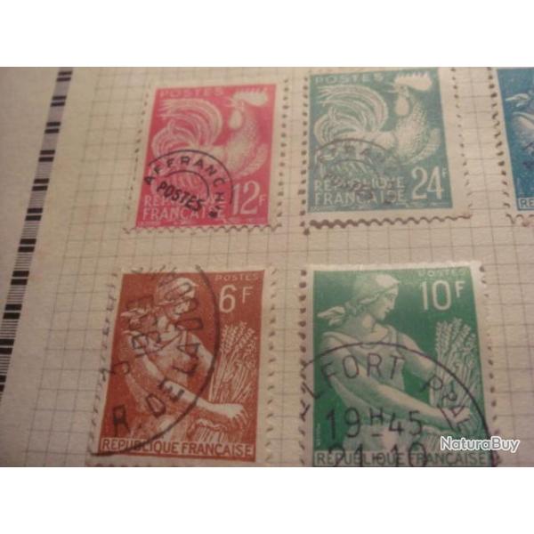 timbre France, vues divers, lot de 10 timbres