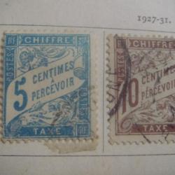 timbre France, timbres taxe, 1927-50, 8 timbres