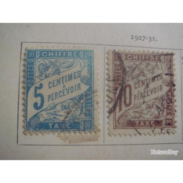 timbre France, timbres taxe, 1927-50, 8 timbres