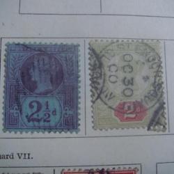timbre Grande-bretagne, 1887-1900, 2 timbres