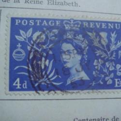 timbre Grande-bretagne, 1953-62, elizabeth, 2 timbres