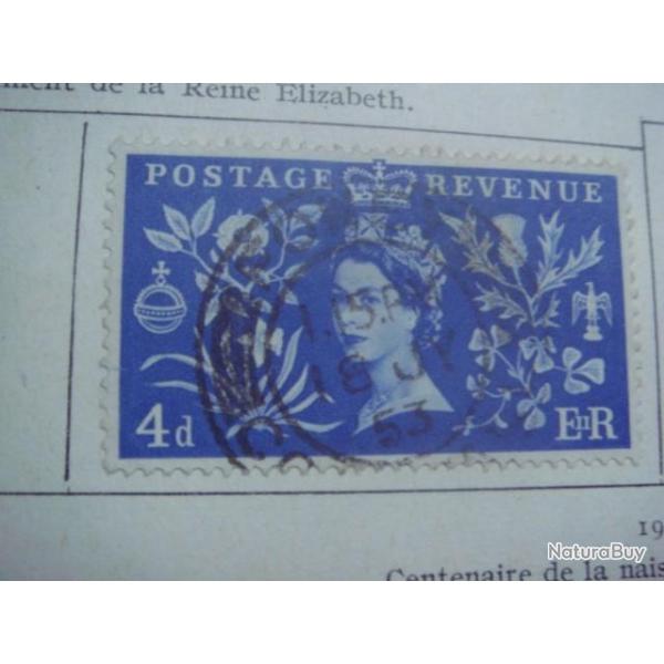 timbre Grande-bretagne, 1953-62, elizabeth, 2 timbres