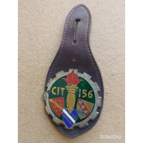 INSIGNE CIT 156 REGIMENT DU TRAIN DRAGO PARIS G1263 AVEC SON CUIR PERIODE ALGERIE