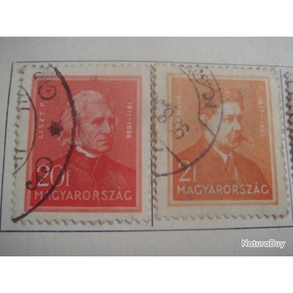 timbre Hongrie, 1932, ffigie divers, 7 timbres