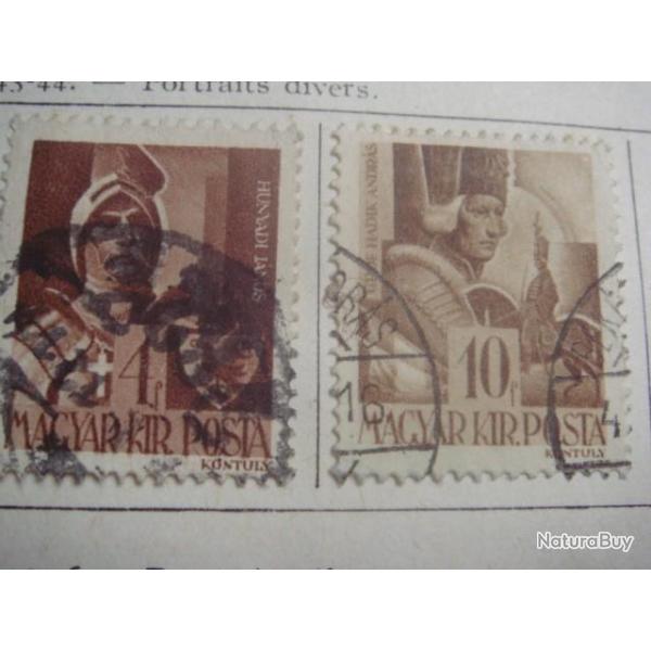 timbre Hongrie, 1943-44, portraits divers, 3 timbres