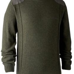 Pull en tricot col rond Sheffield vert DEERHUNTER