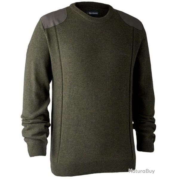 Pull en tricot col rond Sheffield vert DEERHUNTER