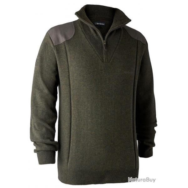 Pull  col avec fermeture  glissire Sheffield vert DEERHUNTER