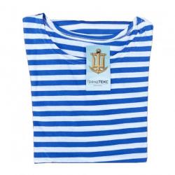 Tee-shirt manches longues rayé bleu ciel / blanc (marinière Ukrainienne)