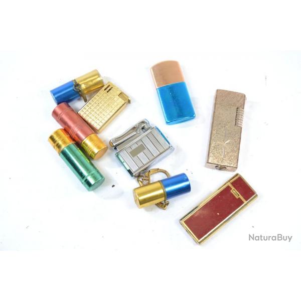 Lot de briquet divers aluminium,  mtal, Roja, Japan, Half, Gas