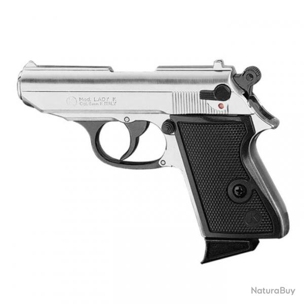 Pistolet  blanc Chiappa lady - Cal. 9 mm PAK - Nickel