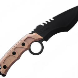 REPLIQUE COUTEAU POIGNARD TACTIQUE FACTICE EL CORONEL G3 TAN AVEC LAME CAOUTCHOUC TSBLADES