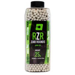 Billes Airsoft 6mm RZR 0.25g bouteille 3300 bbs