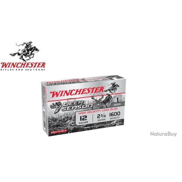 5 Cartouches WINCHESTER Slug Deer Season 35g cal 12/70
