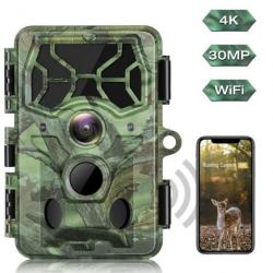 A SAISIR - Caméra de chasse 30 MP 4K avec contrôle Wifi et Bluetooth - LIVRAISON GRATUITE ET RAPIDE