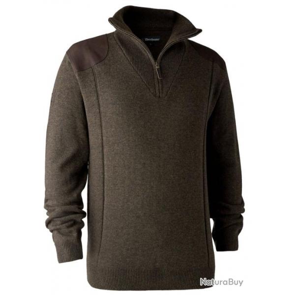 Pull  col avec fermeture  glissire Sheffield marron DEERHUNTER