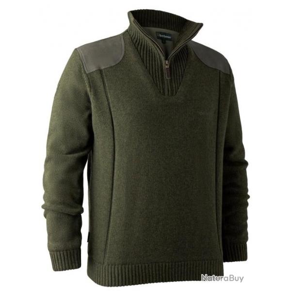 Pull  col avec fermeture  glissire Carlisle vert DEERHUNTER