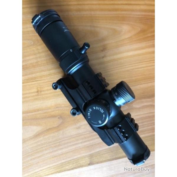 Lunette 1-8x26 35mm scope visionking avec colliers double