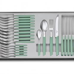Ménagère 24 pièces "Swiss Modern" table, Couleur vert pastel [Victorinox]