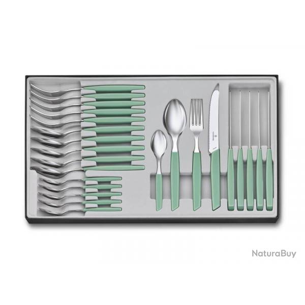 Mnagre 24 pices "Swiss Modern" table, Couleur vert pastel [Victorinox]