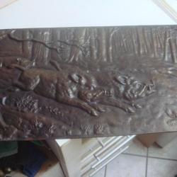 bas relief en bronze,  animalier, sanglier  45,5 cm x 23 cm