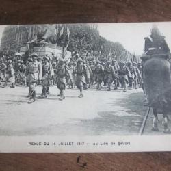 CP  REVUE DU 14 JUILLET 1917  AU LION DE BELFORT